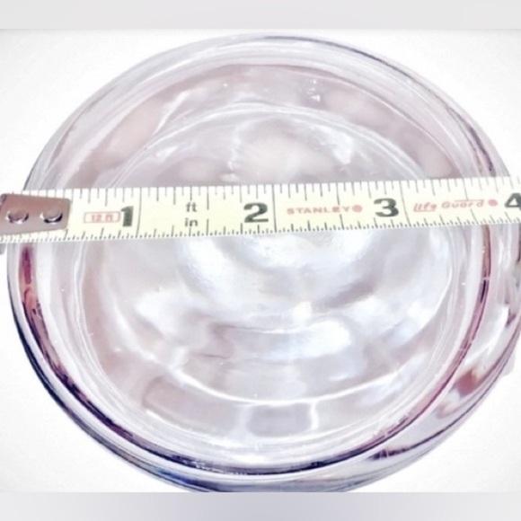 Vintage Style Clear Glass Footed Hurricane Vase with Gold Rimmed Top Edge - Picture 5 of 5